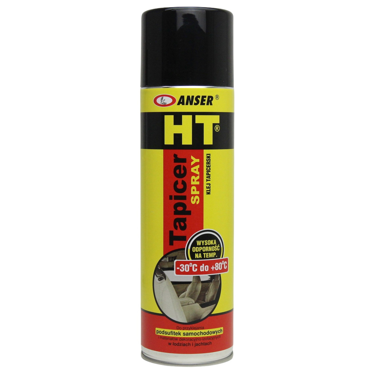 Аэрозольный клей Tapicer HT (от -30˚C до +80˚C) для авто потолков, боковых панелей, стоек, Польша 500мл детальная фотка