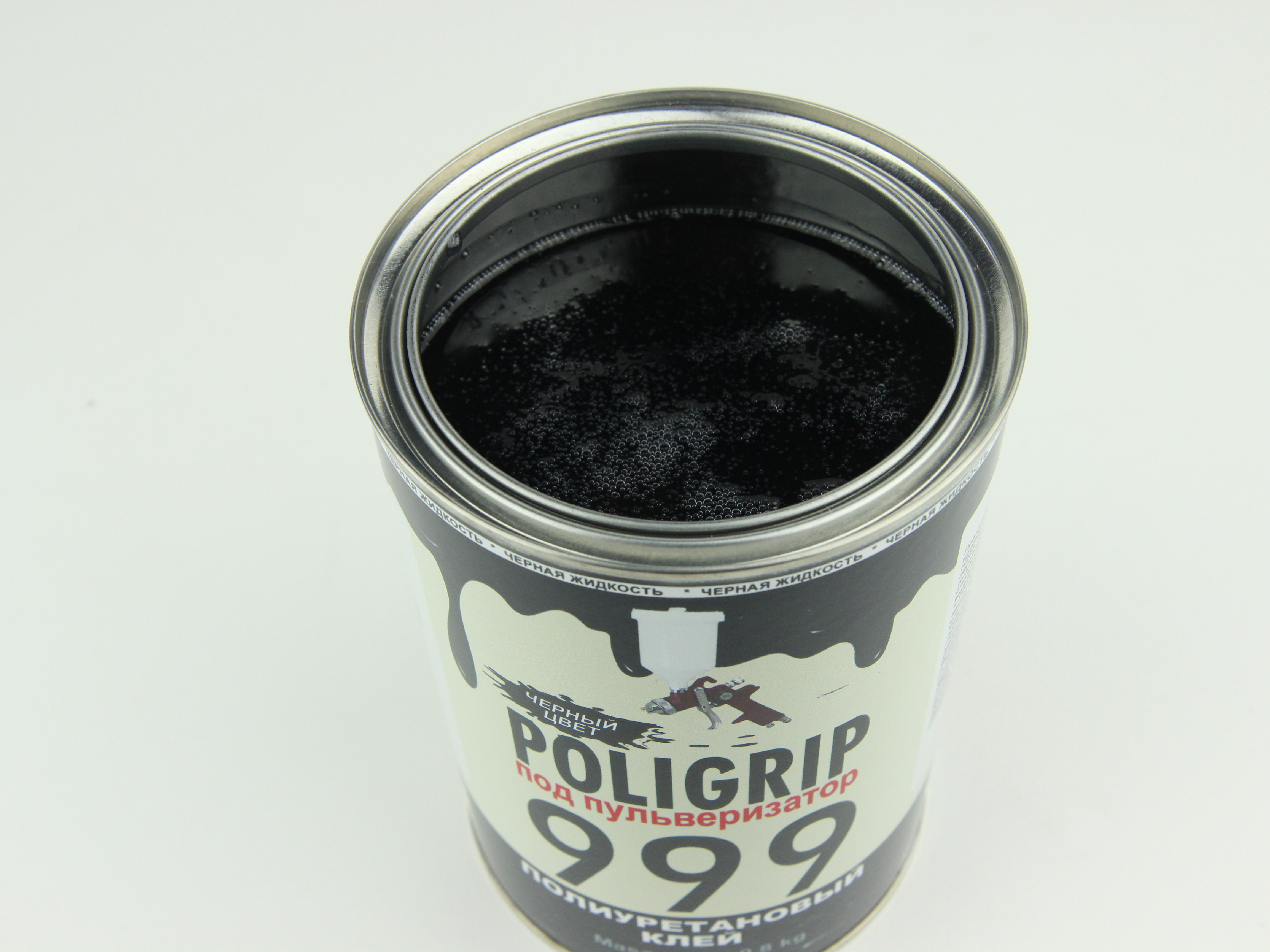 Клей Poligrip 999 EP NERO черный (под пульверизатор) - полиуретановый термоустойчивый, Италия 1,0 л. детальная фотка