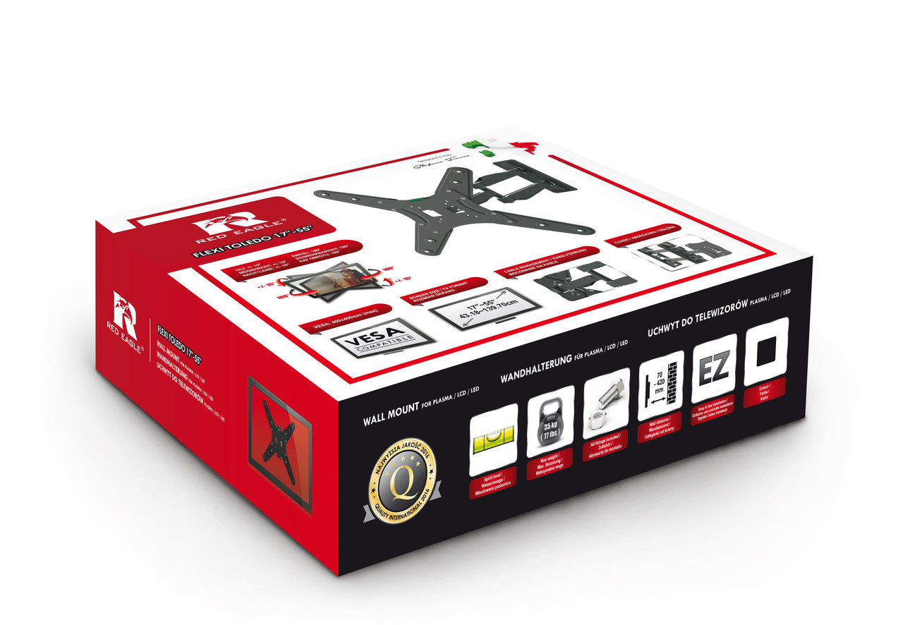 Кронштейн TV Red Eagle TOLEDO 17"-55" VESA 400х400 кріплення для телевізора (LCD, LED) на стіну детальна фотка