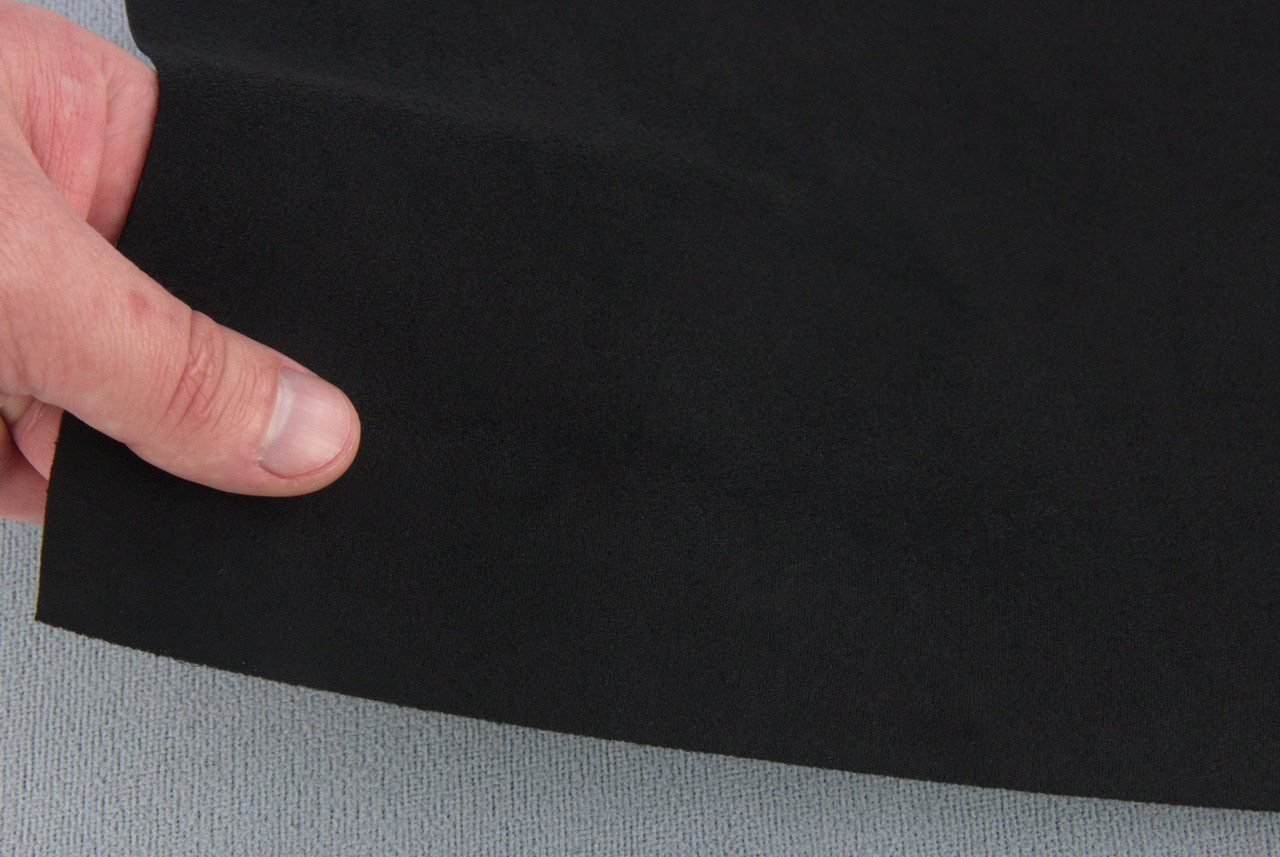 Алькантара Lycra 09 черная, без основания, ширина 150см (Турция) детальная фотка