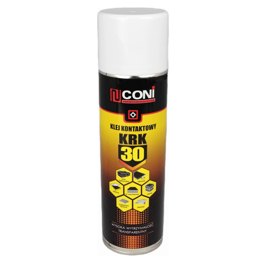 Аэрозольный термостойкий клей CONI KRK 30 (до 125°C) для ткани, карпета, ковролина, кожзама, 500мл Польша детальная фотка