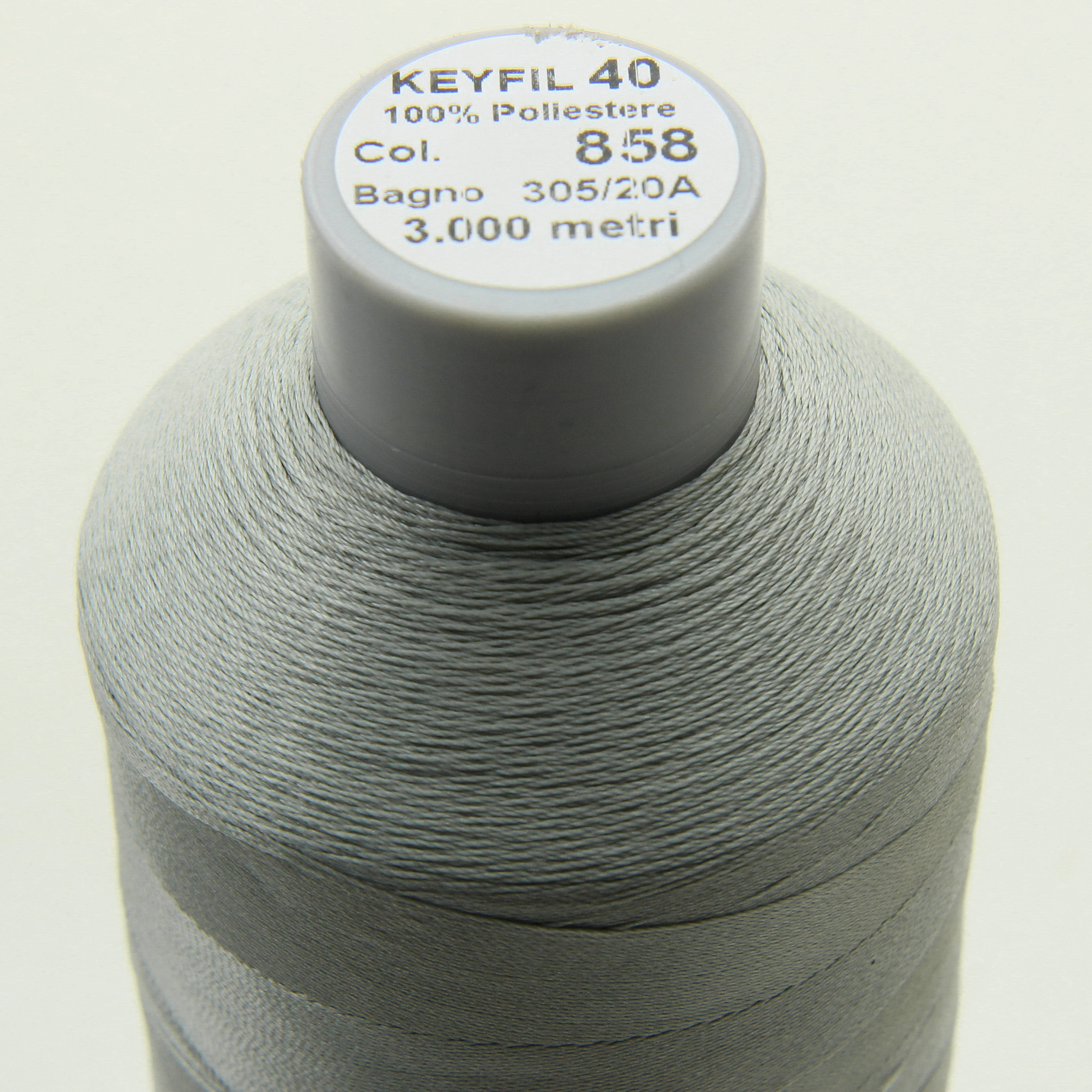 Нить KEYFIL (Италия) №40 цвет 858 светло-серый, длина 3000м. детальная фотка