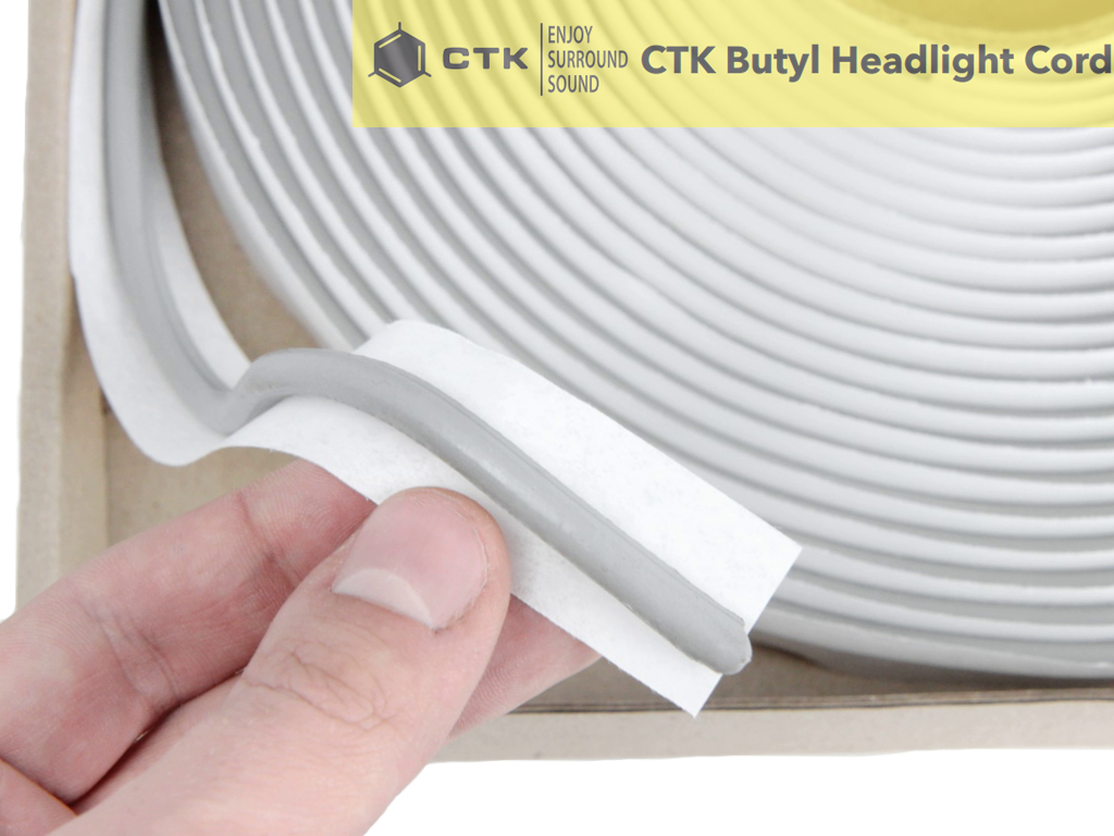 Автомобильный герметик для фар СТК Butyl Cord Grey, герметизирующий бутиловый шнур, диаметр 6мм детальная фотка