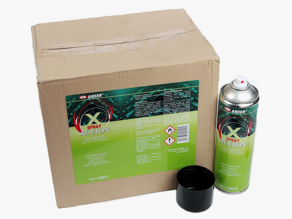 Знежирювач аерозольний Spray Acetone для металевих, скляних і керамічних поверхонь, 500мл Польща детальна фотка