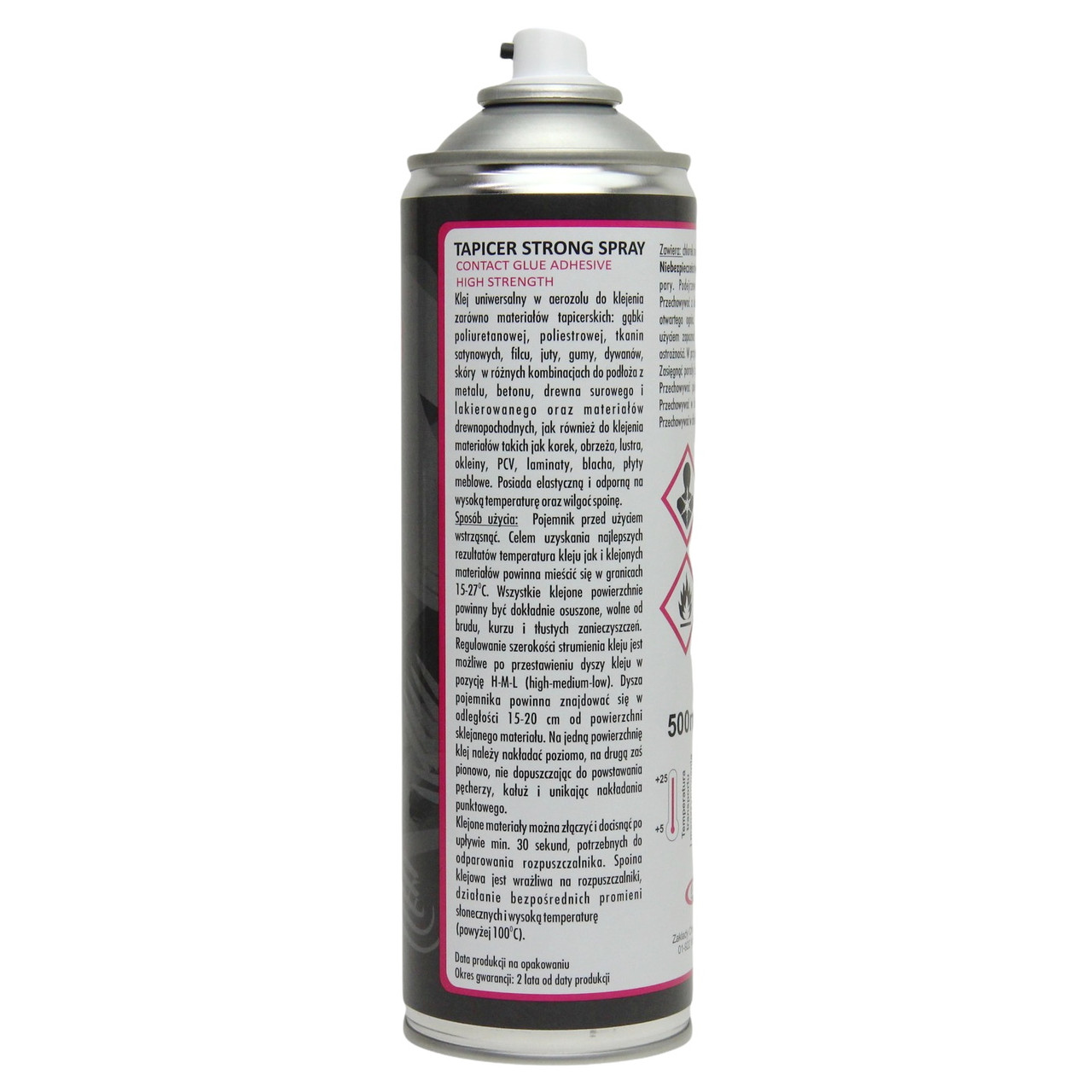 Аэрозольный клей Tapicer Glue Strong (до 60°C) для ткани, ковров, резины, к металлу, бетону, Польша 500мл детальная фотка