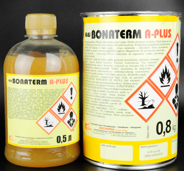 Клей автомобильный Bonaterm A-PLUS полихлоропреновый для тканей,кожзама на поролоне, карпета. Польша детальная фотка