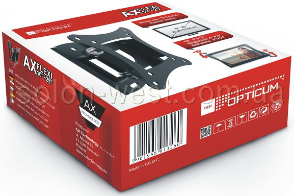 Кронштейн TV OPTICUM AX FLEXI 10 "-25" VESA 100х100 кріплення для телевізора (LCD, LED) на стіну детальна фотка