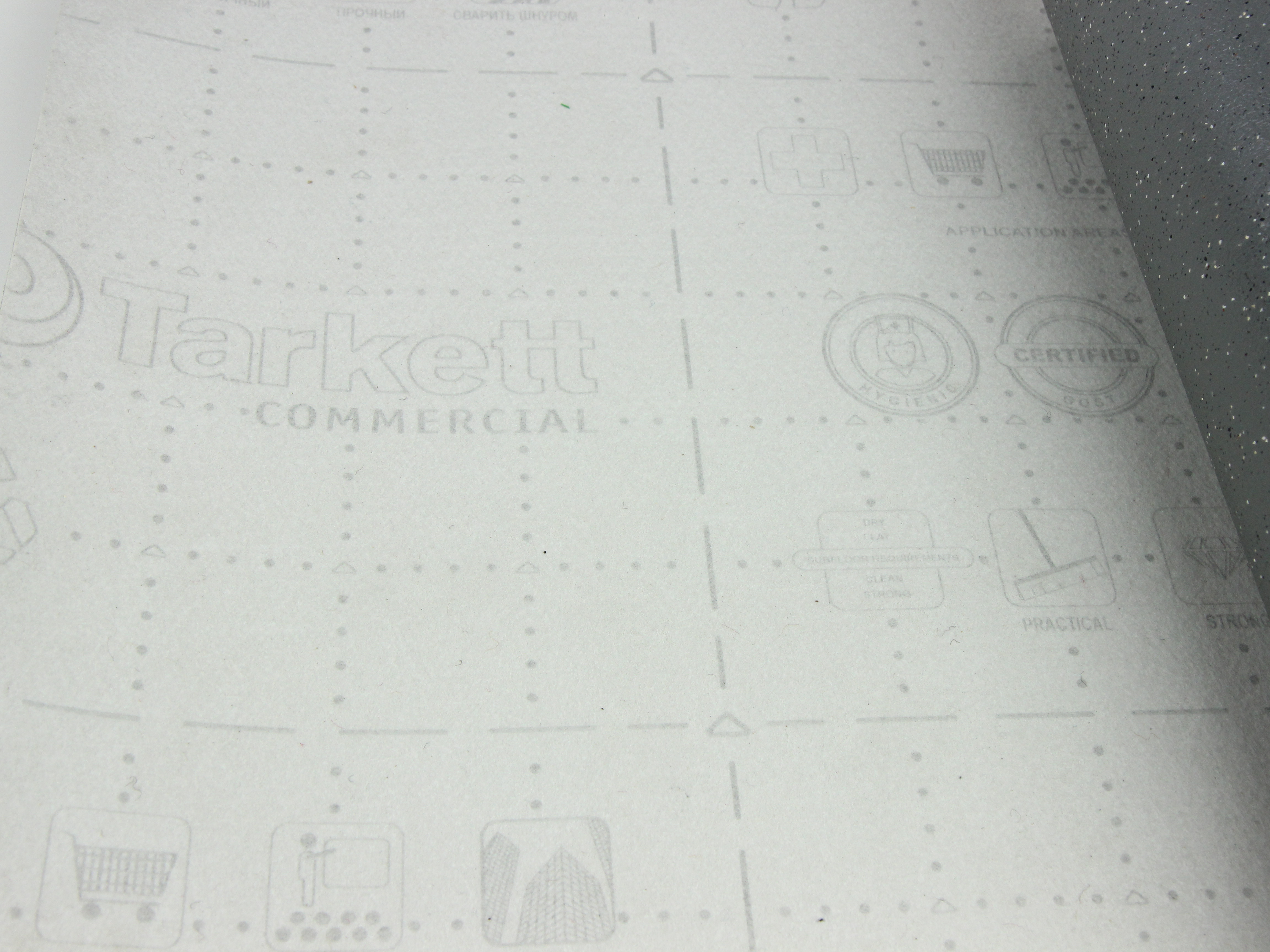 Линолеум коммерческий серый Tarkett Acczent Universal T ANTRAZITE Grey, ширина 2.0 м детальная фотка
