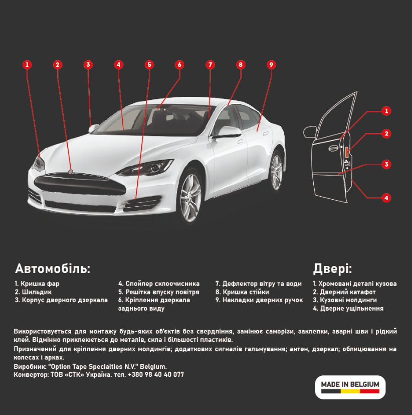 Скотч двухсторонний автомобильный ACOUSTICS Carfix, серый, ширина 12мм, длина 5м детальная фотка