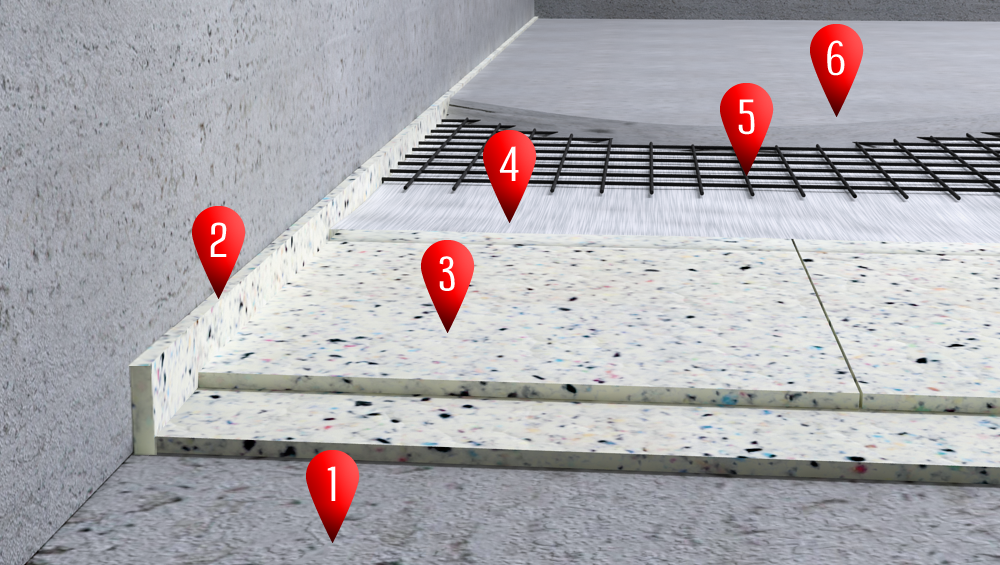 Звукоизоляция пола Floor (подложка под ковролин, паркет и ламинат 1м х 2м х 10мм) детальная фотка