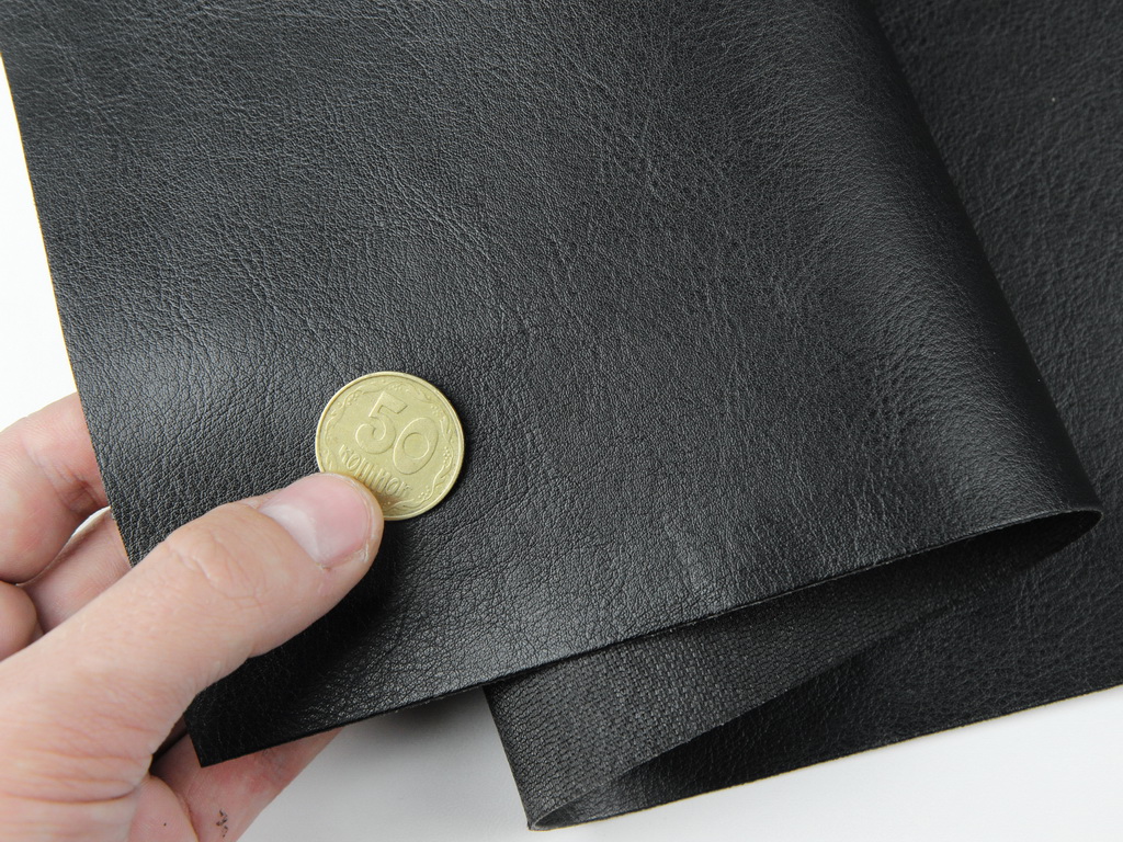 Кожзаменитель черный «VINYLPEX» CZ-62 прочный, ширина 1.50м (Польша) детальная фотка