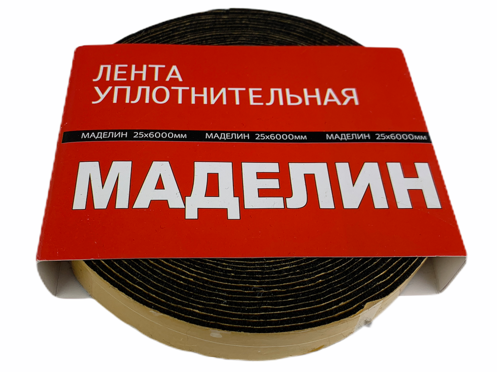Антискрип Маделин М1 черный, лента 25х6000мм, уплотнительный, прокладочный материал детальная фотка