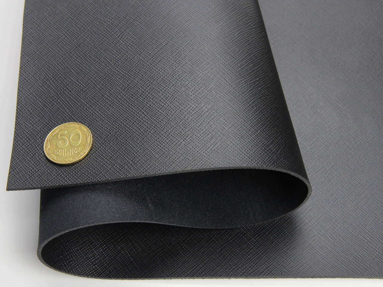 Термовініл каучуковий чорний візерунок Сафіано tk21 детальна фотка