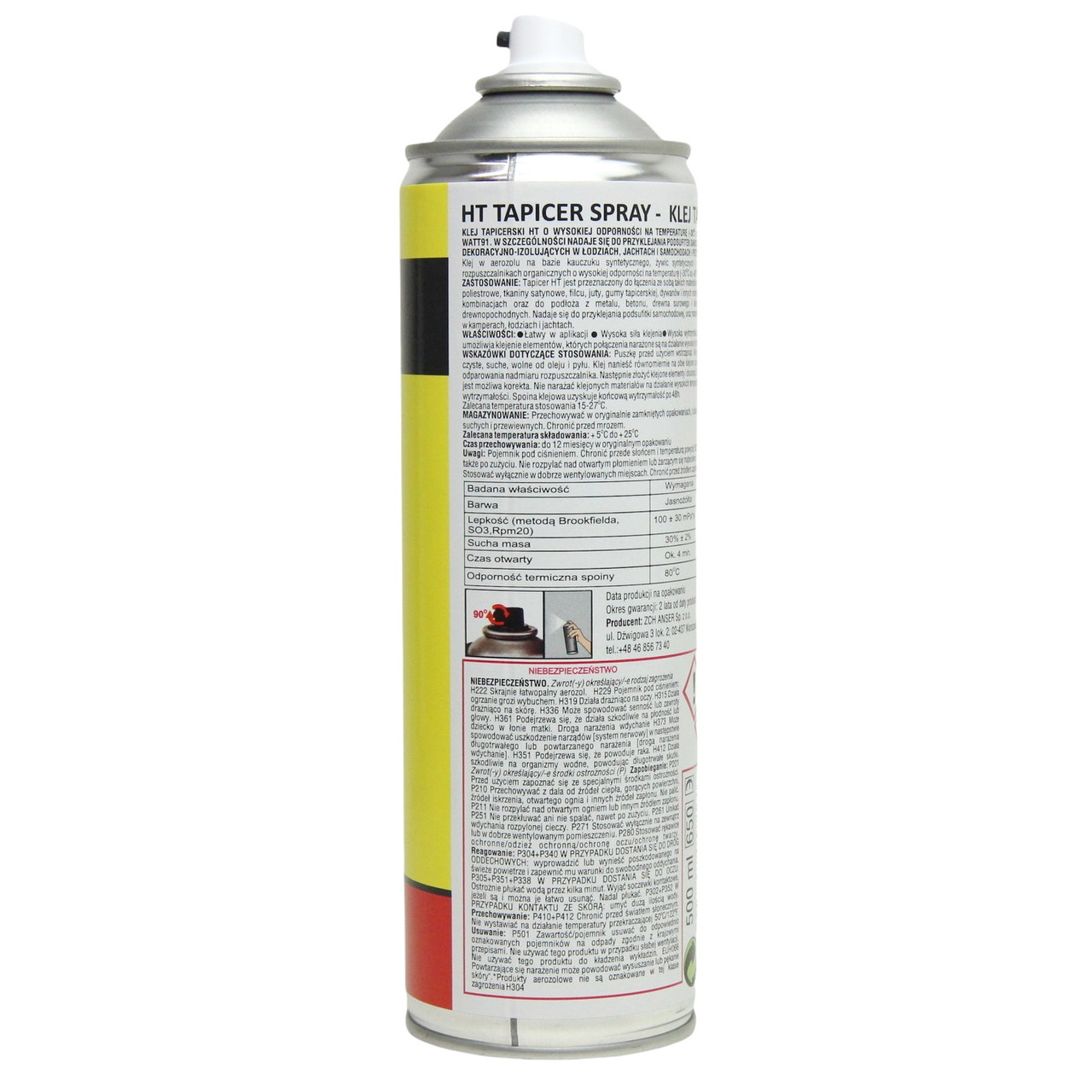 Аэрозольный контактный клей Apoll Tapicer Spray для тканей, ковров, кожзамов, Польша 500мл детальная фотка