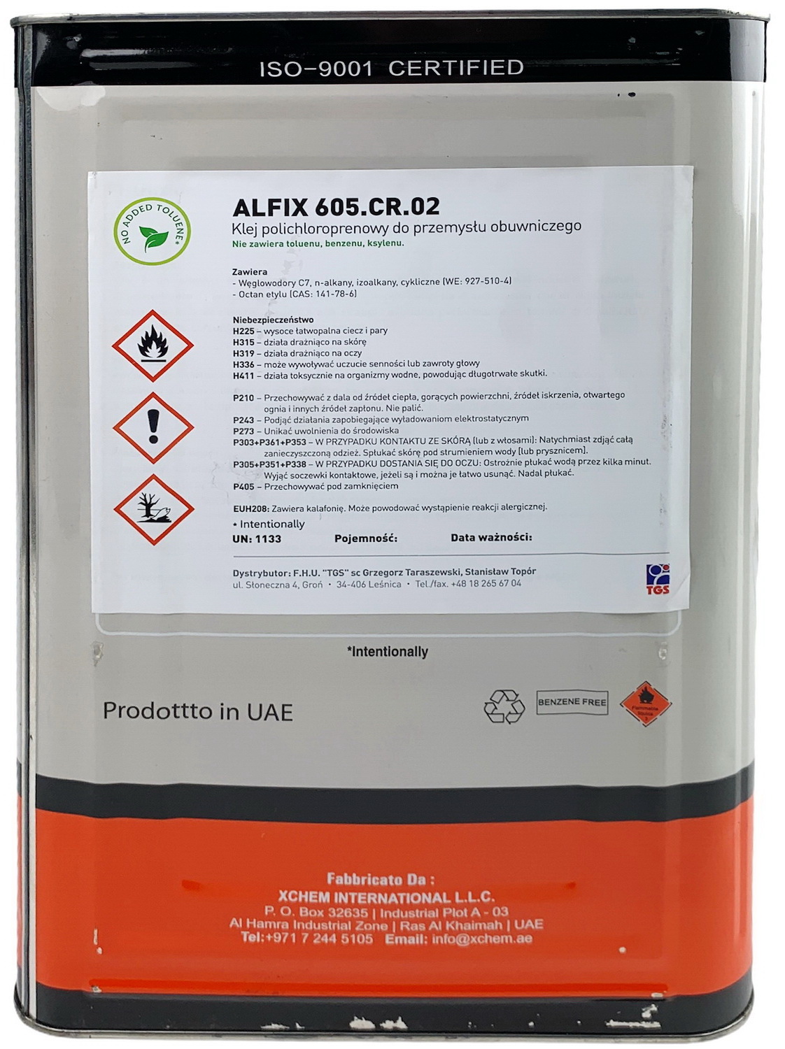Клей контактный Alfix 605 (полихлоропреновый), для проклейки тканей, ковролина, кожзама, Италия детальная фотка
