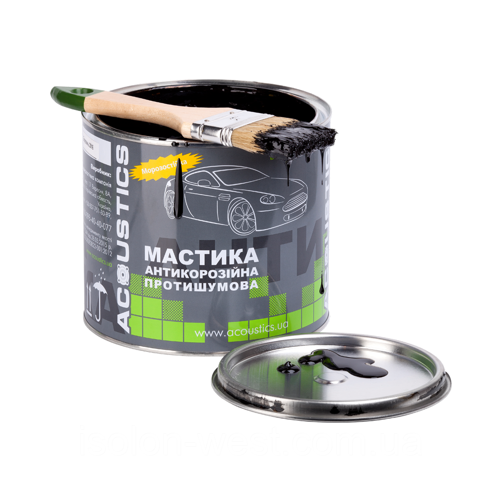 Мастика антикоррозионная противошумная Acoustics, 0.8 кг детальная фотка