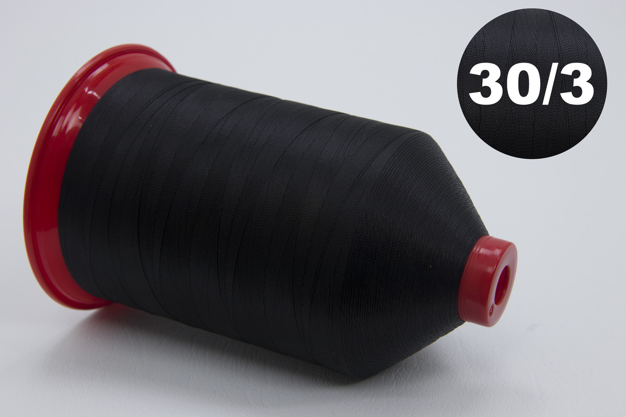 Нить швейная TEKNOPES № 30/3, цвет Nero (черный), 5000м, Италия детальная фотка